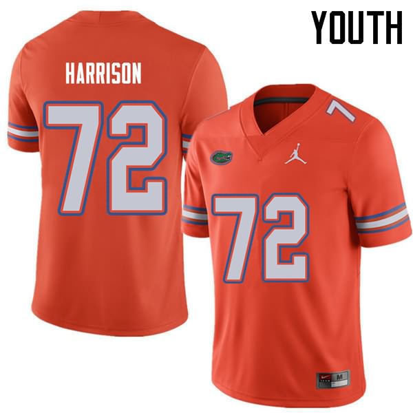 Youth NCAA Florida Gators Jonotthan Harrison #72 Stitched Authentic Jordan Brand Orange College Football Jersey PRJ4465VS